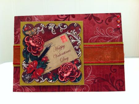 Swirl Edge Red Vintage Tea A4 Backing Paper by Crafty M
