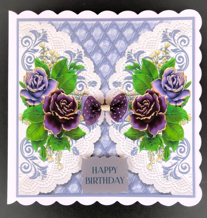 Purple Rose Doily Card by Engela Conradie