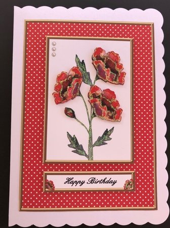 Red Poppies In A Polka Dot Frame by Engela Conradie
