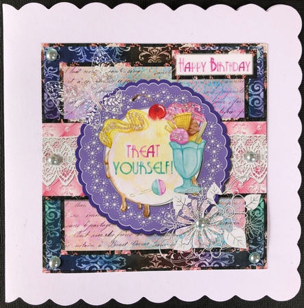 6 x 6 Treat Yourself Card Front with Toppers and Sentiments by Engela Conradie