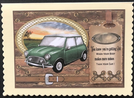 Classic car in oval card front 4 by Engela Conradie