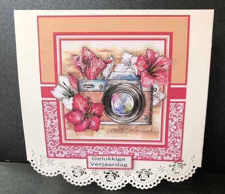 8x8 Vintage Memories Card Front with Tag and sentiments  by Engela Conradie