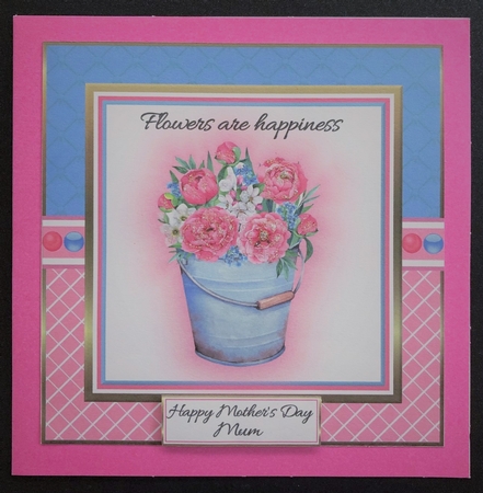 8x8 Flowers are Happiness Card Front, Tag & Sentiments  by Engela Conradie