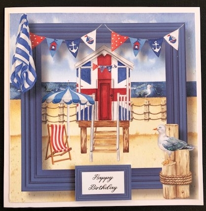 The Beach Hut - Union Jack 8x8 by Engela Conradie
