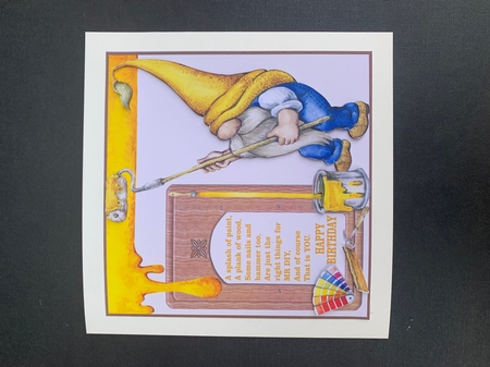 Decorator gnome card front by Engela Conradie