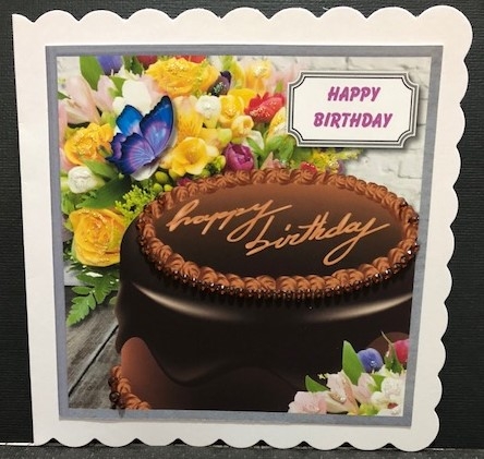 Chocolate birthday cake and flowers by Engela Conradie