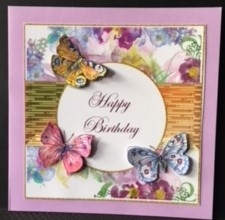 Floral and Butterflies Birthday Card Front-2 by Engela Conradie