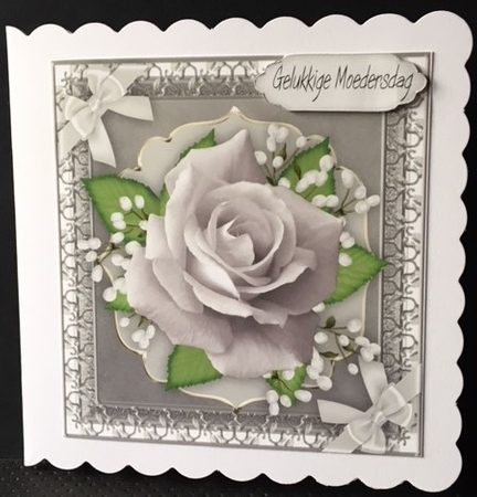 Beautiful Silver Rose and Corner bow by Engela Conradie