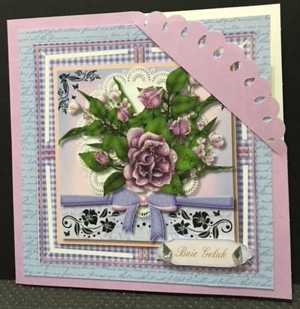 Lilac Roses on a Script Mat  by Engela Conradie