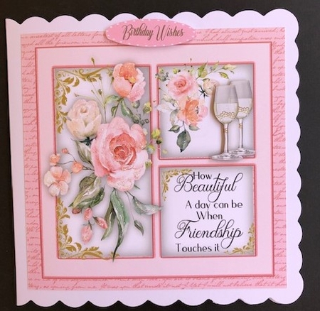  3 Square with Pink  Roses 4 by Engela Conradie