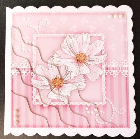 A Touch of Elegance Flowers Pearls and Lace Wavey Corner Stacker by Engela Conradie