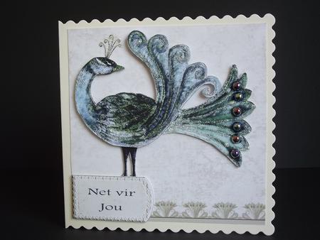 Peacock2 Decoupage in a Rustic Background by Engela Conradie