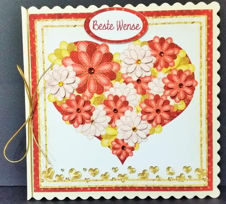 Heart & Flowers Square Topper by Engela Conradie
