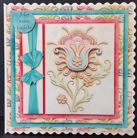 Cardtopper 7x7 with Inlet Soft Flower 221 by Engela Conradie