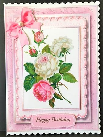 Beautiful Roses in a Pink Scdalloped Frame . by Engela Conradie