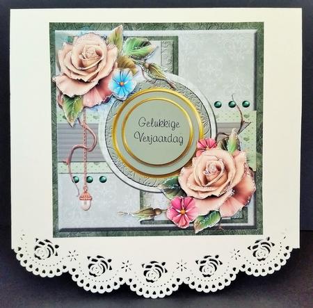 Champagne Roses Quick Card Topper by Engela Conradie