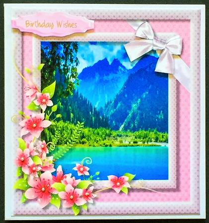 Beautiful Mountain Scene with Flowers by Engela Conradie