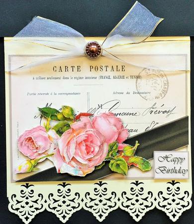 Victorian Roses & Postcard Quick Card by Engela Conradie