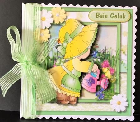 8x8 Mini Kit , Little Bonnet Girl in Her Garden by Engela Conradie