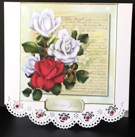 Stunning Roses on a Script Mat  by Engela Conradie