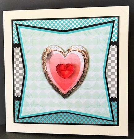 50s Style Valentine Decoupage Design in Black and Teal by Engela Conradie