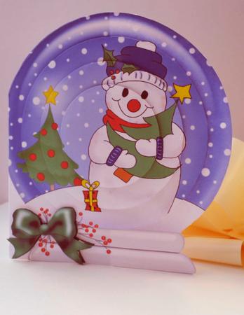 3D Xmas Snowman Snowglobe Circle Pyramage Card Kit by Erica D Philip