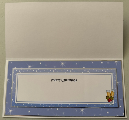 Large DL Merry Christmas MUM & DAD with Champagne insert by Erika Sissons