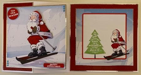 Skiing Santa 8x8 Quick Card by Erika Sissons