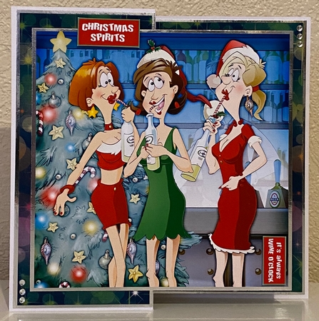 Its Always Wine OClock Christmas 8x8 Quick Card by Erika Sissons