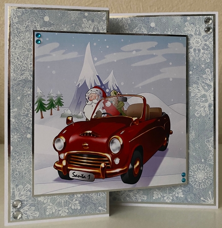 Santas New Sleigh 7x7 Quick Card by Erika Sissons