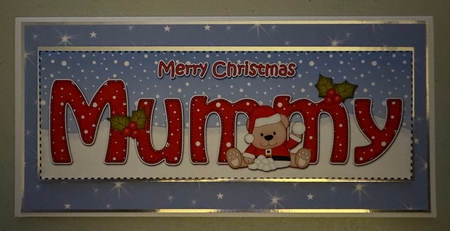 Large DL Merry Christmas MUMMY 3D decoupage with Teddies by Erika Sissons