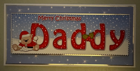 Large DL Merry Christmas DADDY 3D decoupage with Teddies by Erika Sissons