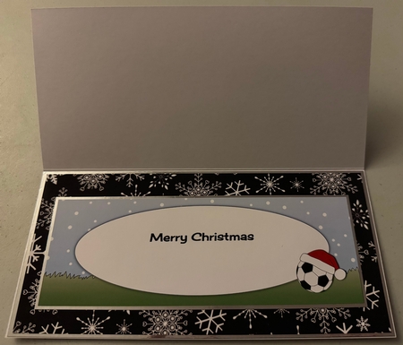 Xmas Football Boots & Football CHRISTMAS in black & white large dl by Erika Sissons