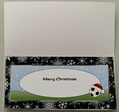 Xmas Football Boots & Football JAMES in black & white large dl by Erika Sissons