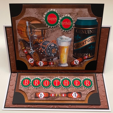Brother birthday beer themed easel topper and stopper(no base) by Erika Sissons