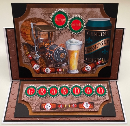 Grandad birthday beer themed easel topper and stopper(no base) by Erika Sissons