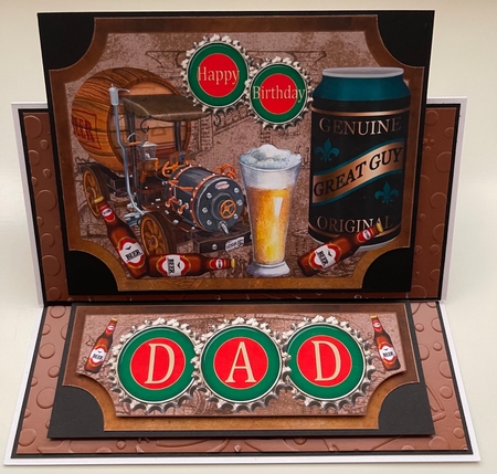 Dad birthday beer themed easel topper and stopper(no base) by Erika Sissons