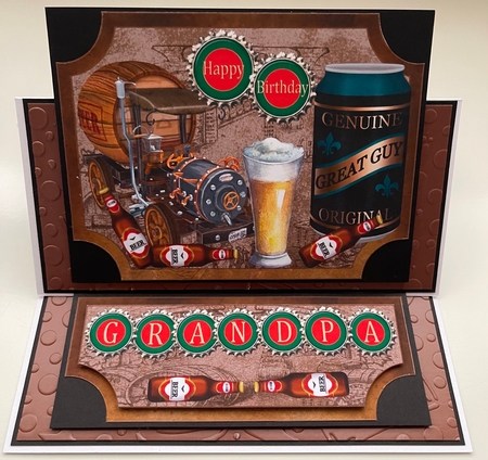 Grandpa birthday beer themed easel topper and stopper(no base) by Erika Sissons