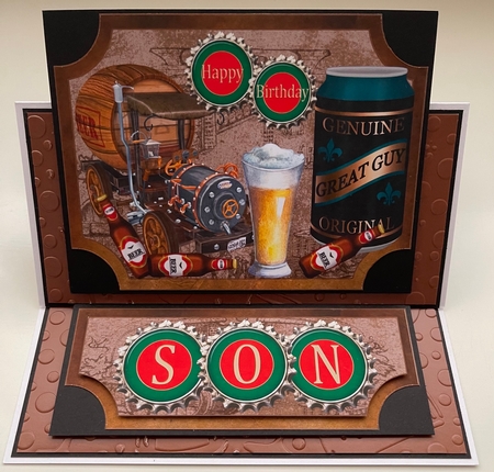 Son birthday beer themed easel topper and stopper(no base) by Erika Sissons