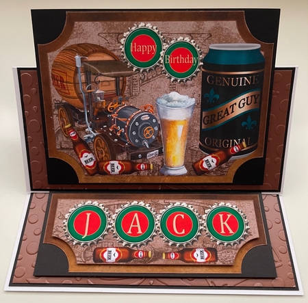 Jack beer themed easel topper and stopper(no base) by Erika Sissons