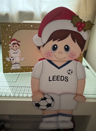 3D On the Shelf Card Kit - Little Christmas Footballer plays for Leeds by Erika Sissons