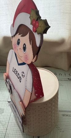 3D On the Shelf Card Kit - Little Christmas Footballer plays for Leeds by Erika Sissons