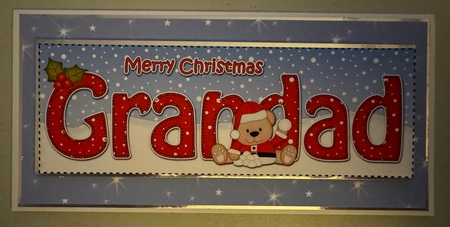 Large DL Merry Christmas GRANDAD 3D decoupage with Teddies by Erika Sissons