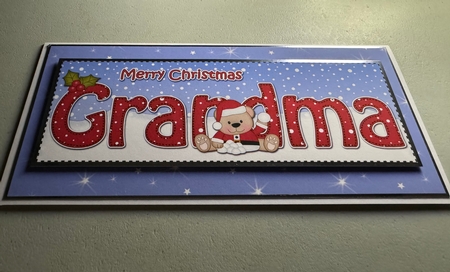 Large DL Merry Christmas GRANDMA insert with Teddies by Erika Sissons