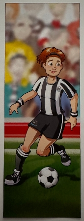 Womens Football Dudess Black and White Strip Large Vertical DL Insert by Erika Sissons