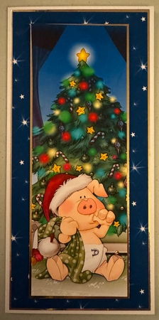 Pigs in Blankets Pod Christmas Large Vertical DL Insert by Erika Sissons