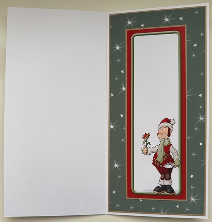 Christmas Gardening Dude Large Vertical DL by Erika Sissons