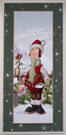 Christmas Gardening Dude Large Vertical DL Insert by Erika Sissons