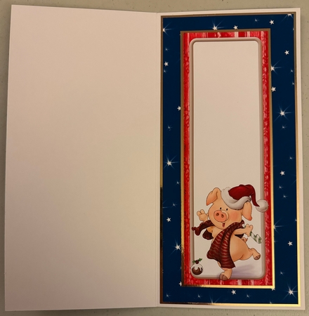 Pigs in Blankets Pip Christmas Large Vertical DL Insert by Erika Sissons