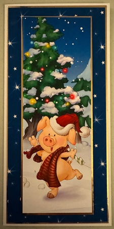 Pigs in Blankets Pip Christmas Large Vertical DL Insert by Erika Sissons